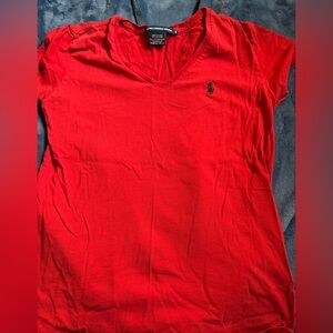 Ralph Lauren Red V-Neck T-Shirt